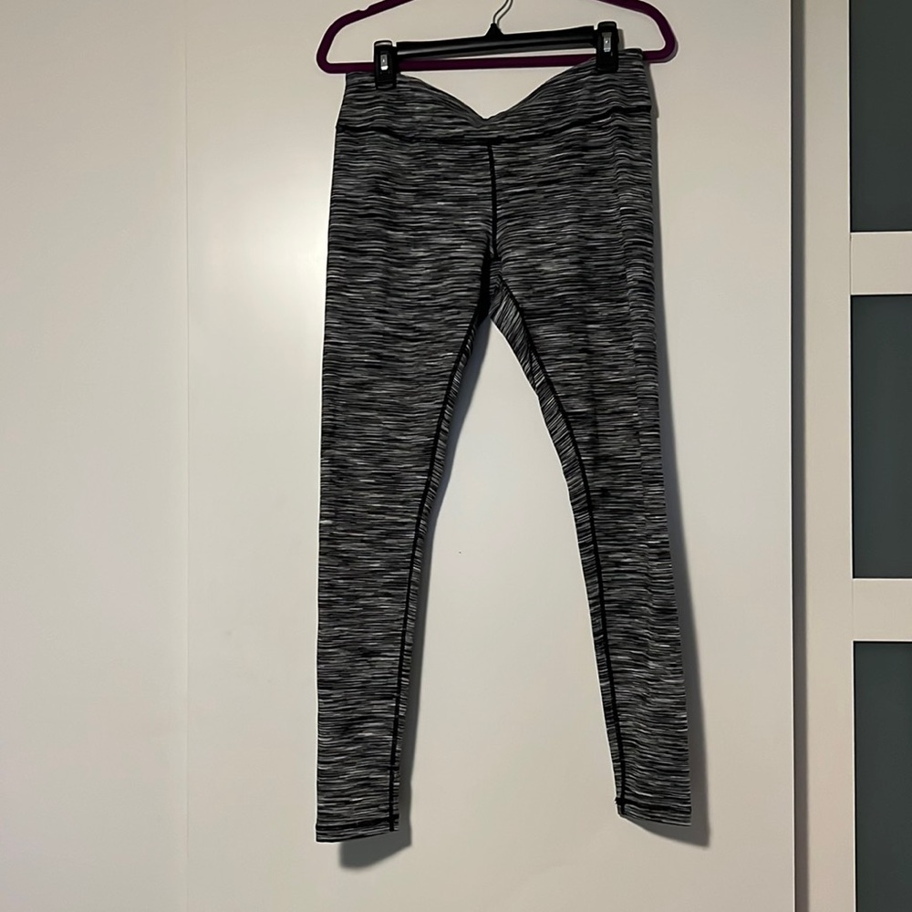 Zella black and white full length leggings size L, EUC